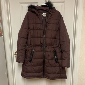 Vintage Old Navy Plus Size Puffer Coat Deep Plum 2X